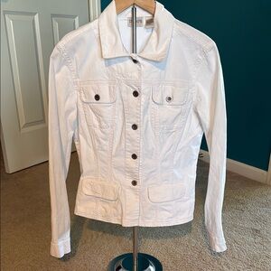 Chico's White Jean Jacket Classic Denim Style